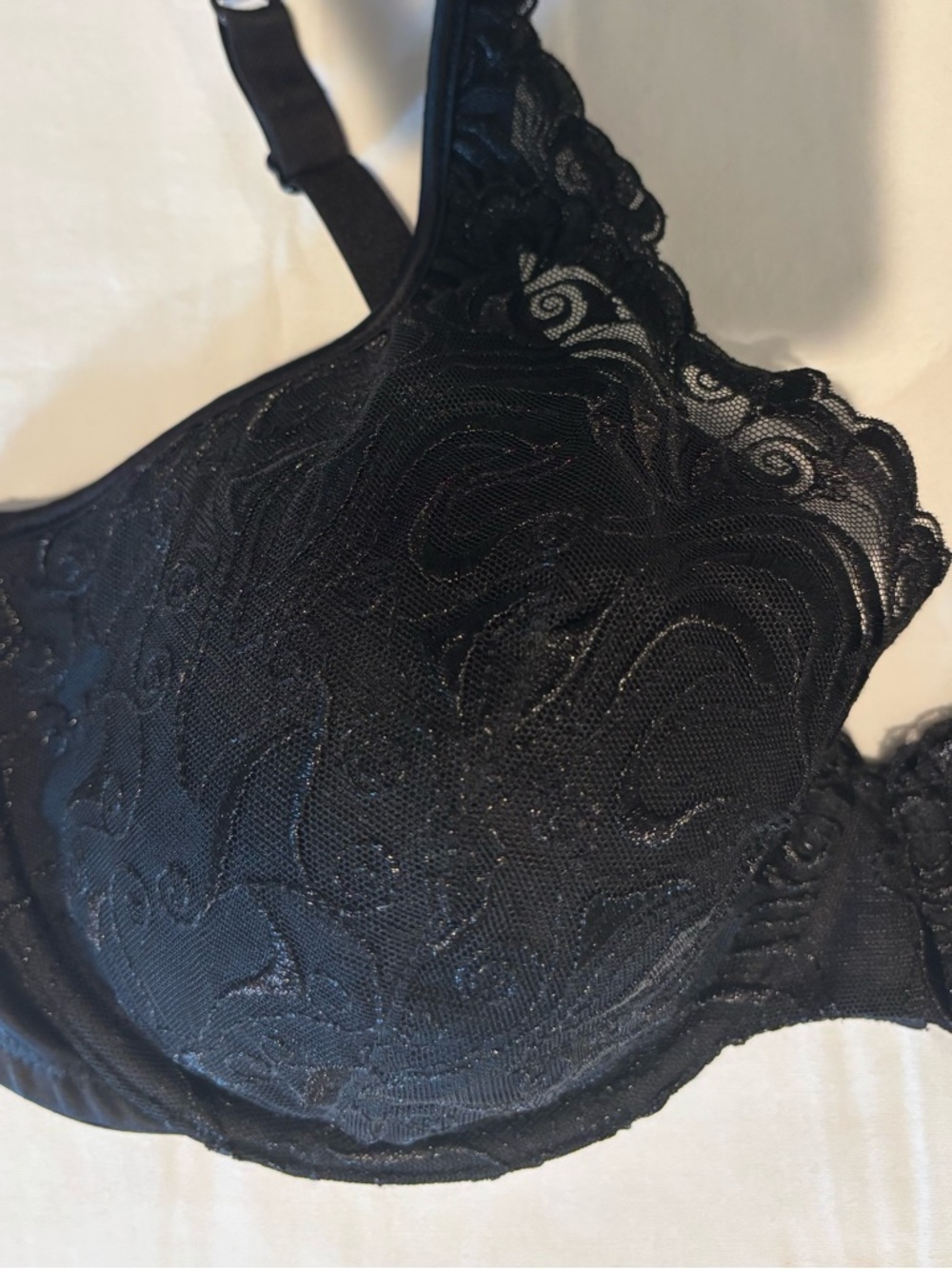 Playtex Secrets Black Lace Underwire Support Bra #4513 40C - Picture 5 of 8